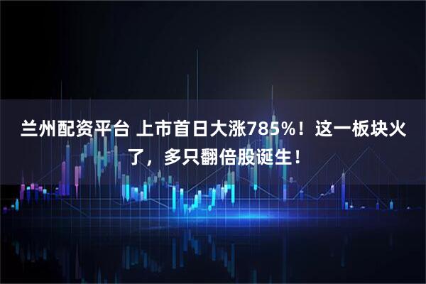 兰州配资平台 上市首日大涨785%！这一板块火了，多只翻倍股诞生！